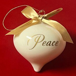 Christmas Ornament, Voila, 2013 Peace, Cream and Gold Color